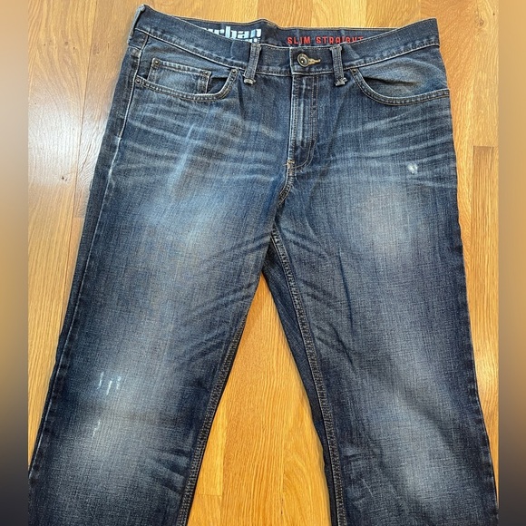Urban Pipeline Dark Wash Slim Straight Leg Men’s Classic Blue Jeans 34x34 - Picture 2 of 7